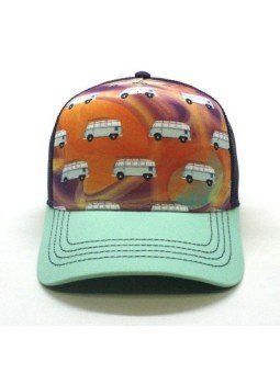 Gorra trucker TOP HATS Mosaico de Mini Furgonetas Talla Adulto Ajustable