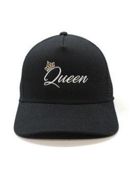Gorra de rejilla Top Hats QUEEN negro