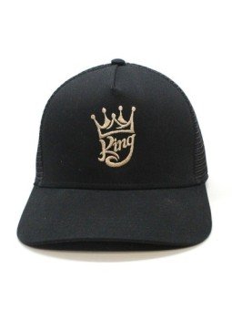 Gorra de rejilla Top Hats KING negro