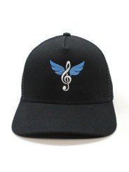 Top Hats WINGS MUSIC black trucker Cap