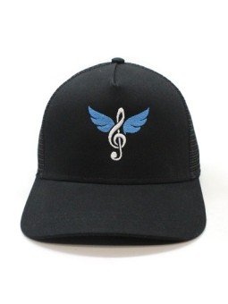 Gorra de rejilla Top Hats WINGS MUSIC negro
