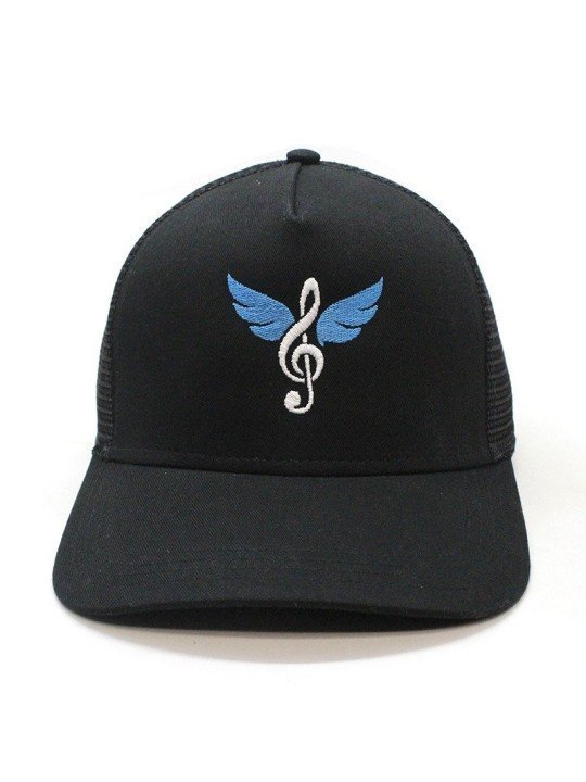 Gorra de rejilla Top Hats WINGS MUSIC negro
