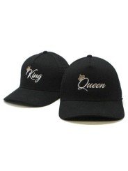 Pack 2 Gorras de rejilla Top Hats KING + QUEEN negro