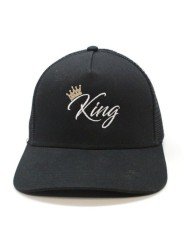Pack 2 Gorras de rejilla Top Hats KING + QUEEN negro