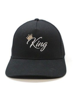 Gorra de rejilla Top Hats KING negro