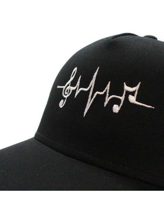 Gorra de rejilla Top Hats FRECUENCIA CARDIACA MUSICAL negro
