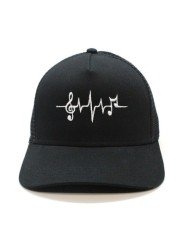 Top Hats MUSICAL HEART RATE black trucker Cap