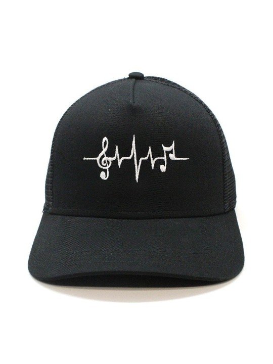 Top Hats MUSICAL HEART RATE black trucker Cap