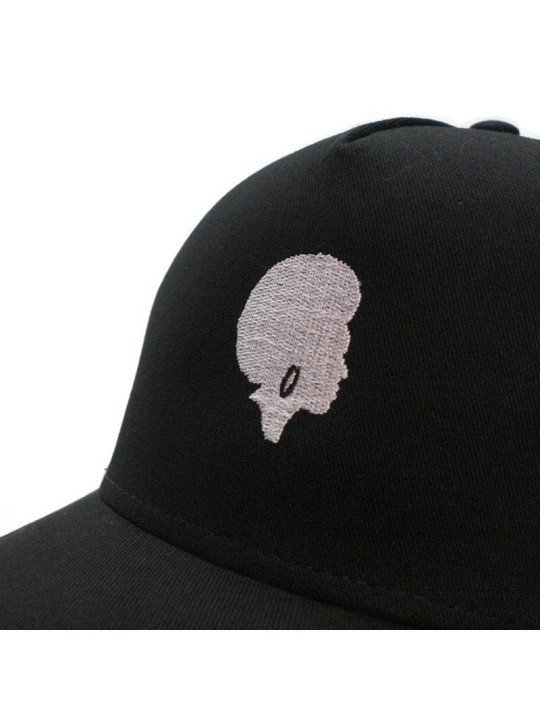 Top Hats AFRO WOMAN black trucker Cap