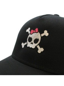 Gorra de rejilla Top Hats SKUL WOMAN negro