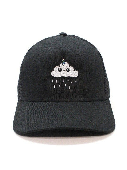 Gorra de rejilla Top Hats NUBE UNICORNIO negro