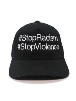 Gorra de rejilla Top Hats STOPVIOLENCE negro