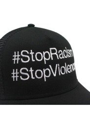 Gorra de rejilla Top Hats STOPVIOLENCE negro