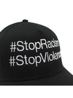 Gorra de rejilla Top Hats STOPVIOLENCE negro