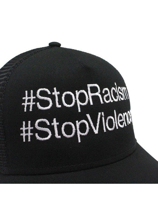Gorra de rejilla Top Hats STOPVIOLENCE negro