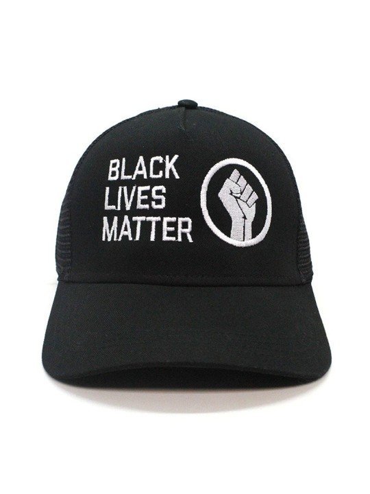 Top Hats BLACK LIVES MATTER black trucker Cap