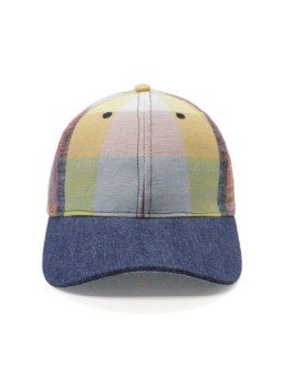 Gorra Cuadros Jeans Claro Corona Multicolor Visera Tejano Top Hats