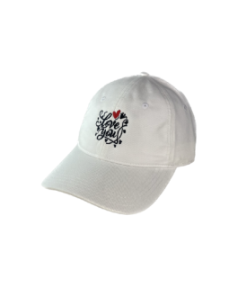 gorra i love you color blanco