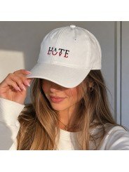 HATE LOVE embroidered adjustable cap | Top Hats