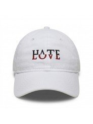 HATE LOVE embroidered adjustable cap | Top Hats