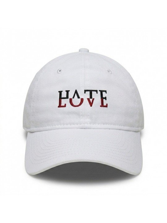 HATE LOVE embroidered adjustable cap | Top Hats