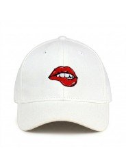 Sensual Lips Embroidered Cap | Structured Front Cap by Top Hats