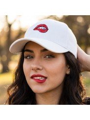 Gorra con Bordado de Labios Sensuales | Gorra de Frontal Rígido de Top Hats