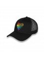 Gorra de rejilla con bordado de corazón LGTBI difuminado | Top Hats