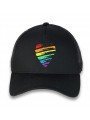 Gorra de rejilla con bordado de corazón LGTBI difuminado | Top Hats