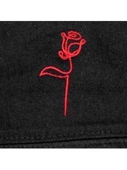 Sombrero bordado minimalista con rosa | sombrero sostenible de poliéster reciclado