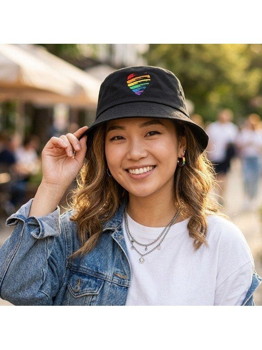 Sombrero Bucket Heart LGTBI, poliéster reciclado 100%| Top Hats
