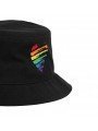 Bucket Hat by Top Hats, Heart LGTBI, Black 100% Cotton | Top Hats Spain