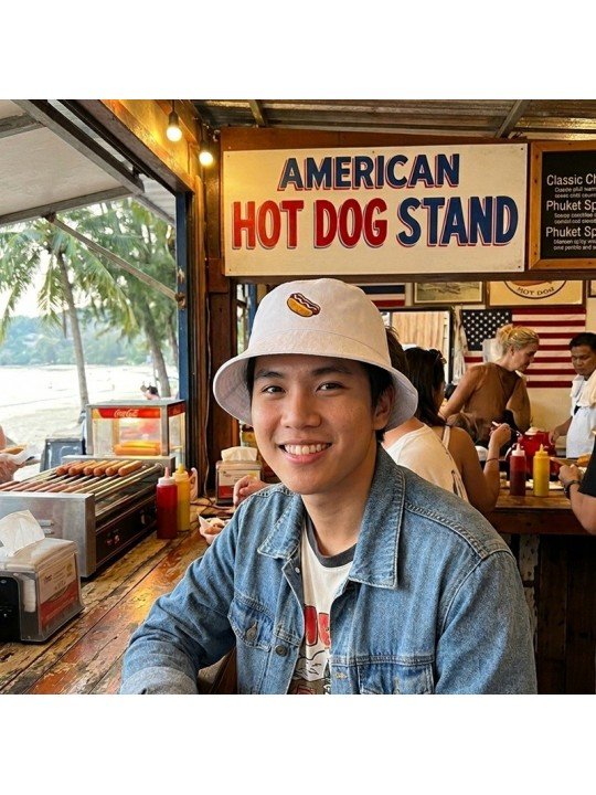 Embroidered Hot Dog Hat | Fun and Urban Design