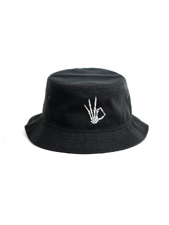 Sombrero de Poliéster Reciclado | Gorra Streetwear con Bordado de Manos de Huesos