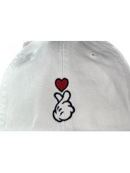 Gorra Bordada Mano Corazón “te quiero” | Gorra de Corona Blanda