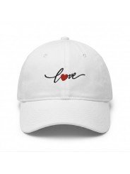 Gorra Bordada LOVE con Corazón Top Hats | Gorra Ajustable de Corona Blanda