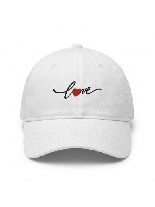 Gorra Bordada LOVE con Corazón Top Hats | Gorra Ajustable de Corona Blanda