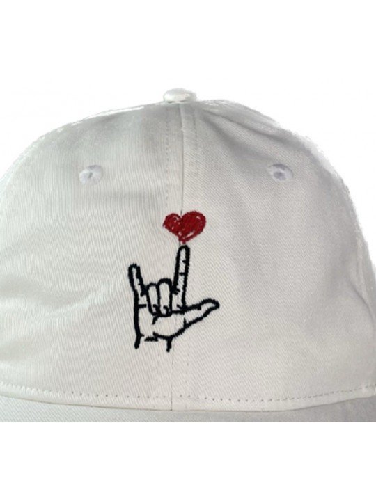 Top Hats White I Love You Hand Gesture Cap | Soft Crown Hat