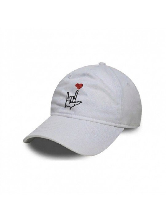 Top Hats White I Love You Hand Gesture Cap | Soft Crown Hat