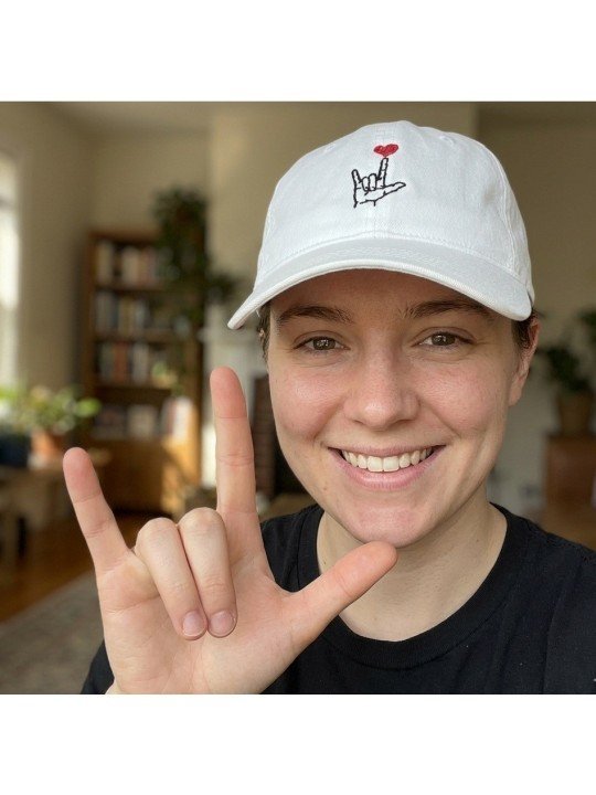 Top Hats White I Love You Hand Gesture Cap | Soft Crown Hat