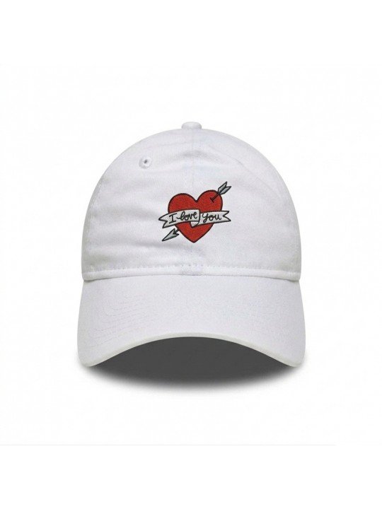 Gorra Bordada Corazón con Flecha Top Hats | Gorra Ajustable de Corona Blanda