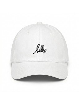 Gorra bordada con la palabra hello de top hats