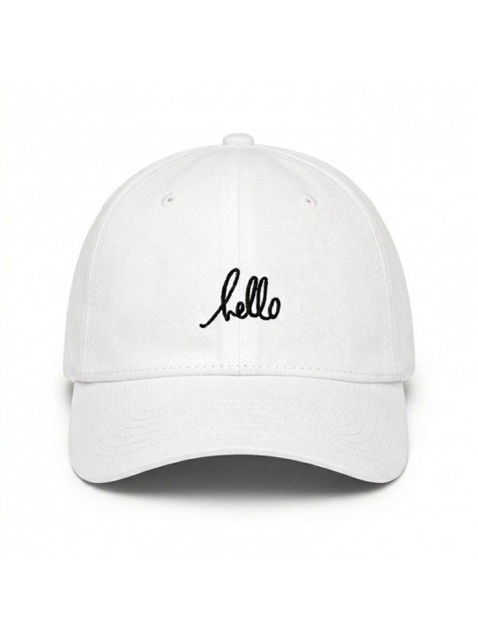 Gorra bordada con la palabra hello de top hats