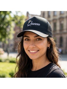 Gorra de rejilla QUEEN de Top Hats – gorra tipo trucker transpirable con bordado
