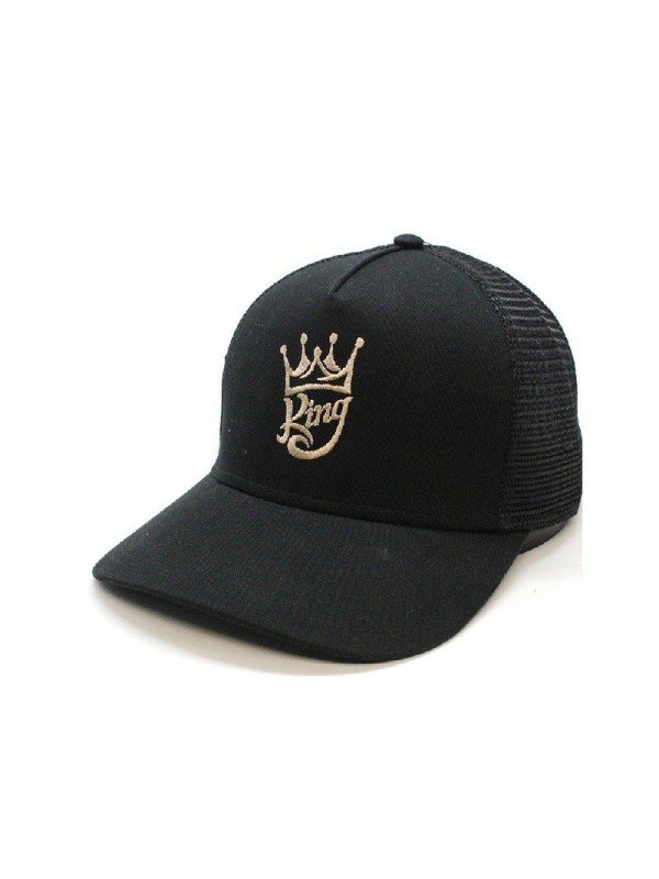 Top Hats KING Crown Mesh Cap – Embroidered Trucker Urban Style Hat