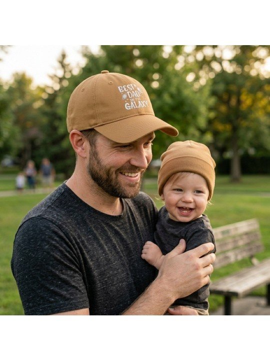 Top Hats BEST DAD IN THE GALAXY Embroidered Cap | Adjustable Hat