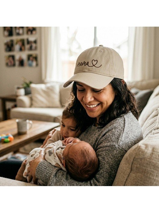 Top Hats MAMA & HEART Embroidered Cap | Adjustable Hat for Moms