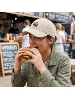 Gorra Bordada Hamburguesa de Top Hats | Gorra Ajustable Divertida de Comida