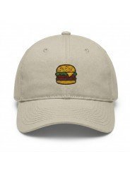 Gorra Bordada Hamburguesa de Top Hats | Gorra Ajustable Divertida de Comida
