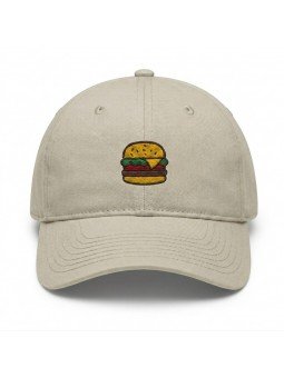 Gorra Bordada Hamburguesa de Top Hats | Gorra Ajustable Divertida de Comida